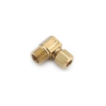 Brass Compression Fitting w/Male Elbow ~ 3/8"