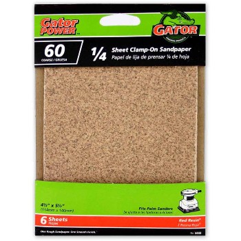 60 Grit 1/4 Sandpaper ~ 6 Pack 