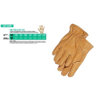 Unlined Grain Pigskin Gloves ~ Large 