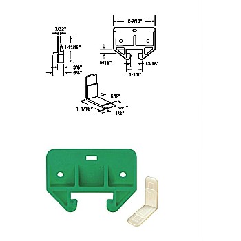 Drawer Track Guide Kit, 1-1/8", Plastic