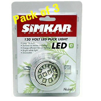 LED Puck Lights,  Nickel 