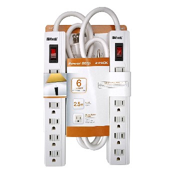 Power Strip ~ 6 Outlet,  2-Pack