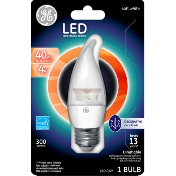LED CAM Chandelier Bulb - 4 watt/40 watt ~ Clear