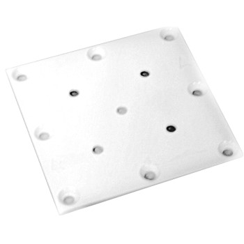Steel Post Mounting Plate, White  ~ 5" x 5"
