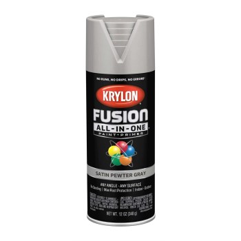 FUSION all-In-One Paint + Primer, Satin Pewter Gray ~ 12 oz Aerosol