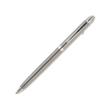 Chrome Plated Shuttle Retractable Pen with Black Grid Design