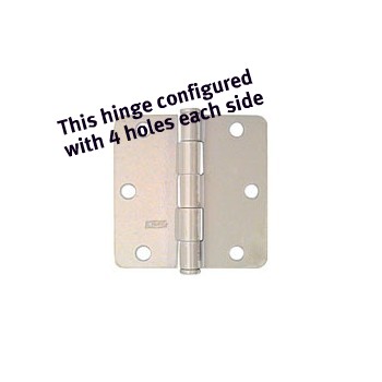 Door Hinge, White 4"  & 1/4" radius corners