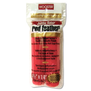Jumbo Koter Red Feather Roller Covers  ~ 4 1/2" x 1/4" Nap