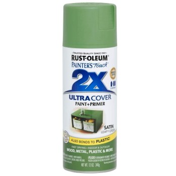 Painter's Touch 2x Ultra Cover Paint + Primer, Leafy Green Satin ~ 12 oz Aerosol