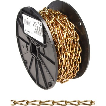 Twist Link Coil Chain, Brass Glo Finish  ~ #3 x 50 Ft