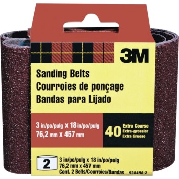 Sanding Belts,  40 Grit Extra Coarse ~ 3" x 18"
