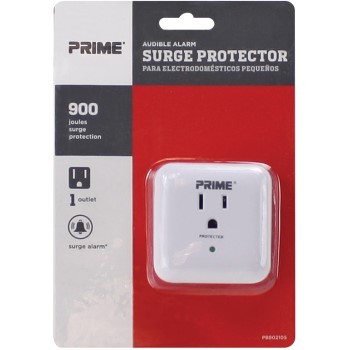 1 Outlet Wall Tap Surge Protector w/Alarm
