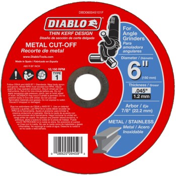 Diablo Type 1 Thin Kerf Metal Cutting Disc ~ 6"
