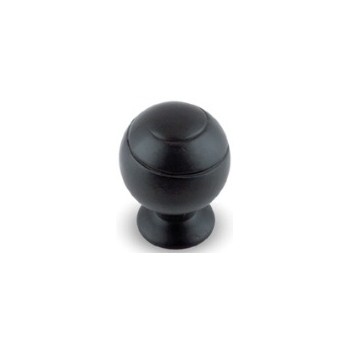 Knob - Flat Black Finish - 1 1/8 inch