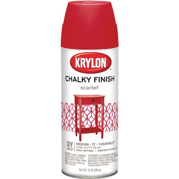Chalky Finish Spray Paint,  Scarlet ~ 12 oz Cans