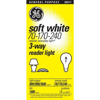 3-Way Bulb, 70/170/240 watt