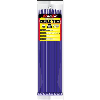 Pro-Tie Standard Duty Cable Ties, Purple ~  Approx 11.8"  