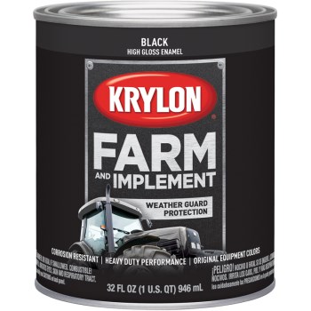 Farm & Equipment Paint, Gloss Black ~ Qt