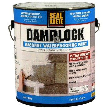Damplock Masonry Waterproofing Paint,  Bright White ~  Gallon 