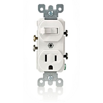 Quiet Switch & Grounding Outlet Combo - White