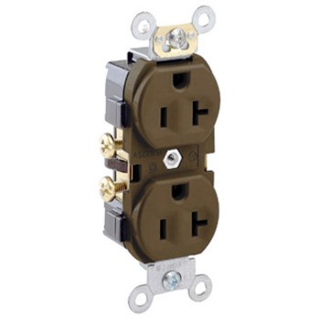 Duplex Grounded Outlet, Brown