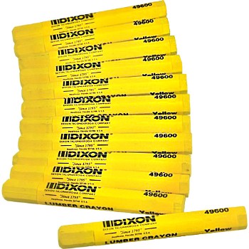 Lumber Marking Crayons,  Box of 12  ~ Yellow 
