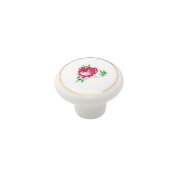 Knob - Floral Ceramic Finish - 1.5 inch