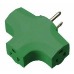 09905 Green 3-Outlet Adapter
