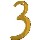 Solid Brass/Pb #3 House Number,Visual Pack 1901 4inches