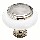 Knob - White Ceramic w/Chrome Inset - 1.25 inch