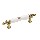 Pull - Allison Antique Brass  w/Floral White Inset - 3"