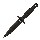 Military Boot Knife, Black Handle & Blade, Plain, w/Sheath