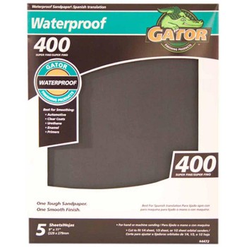 Waterproof Sandpaper, 9" x 11" ~ 400 Grit