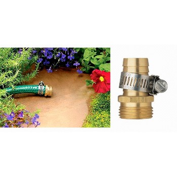 Hose Mender - Male End - Brass w/Clamp - 3/4"