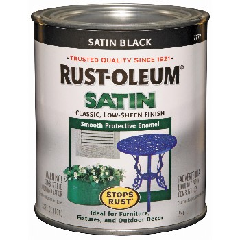 Stops Rust Satin Enamel Paint, Black ~ Quart 