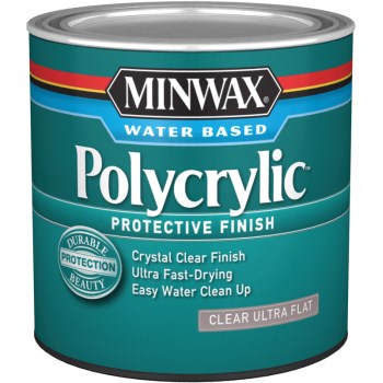 Polycrylic Protective Finish, Ultra Flat ~ 1/2 pint