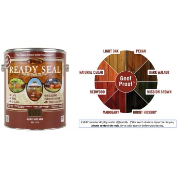 Ready Seal Wood Stain and Sealant, Walnut  ~ Gallon