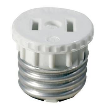 Socket Outlet Adapter, White ~   660W - 125V 