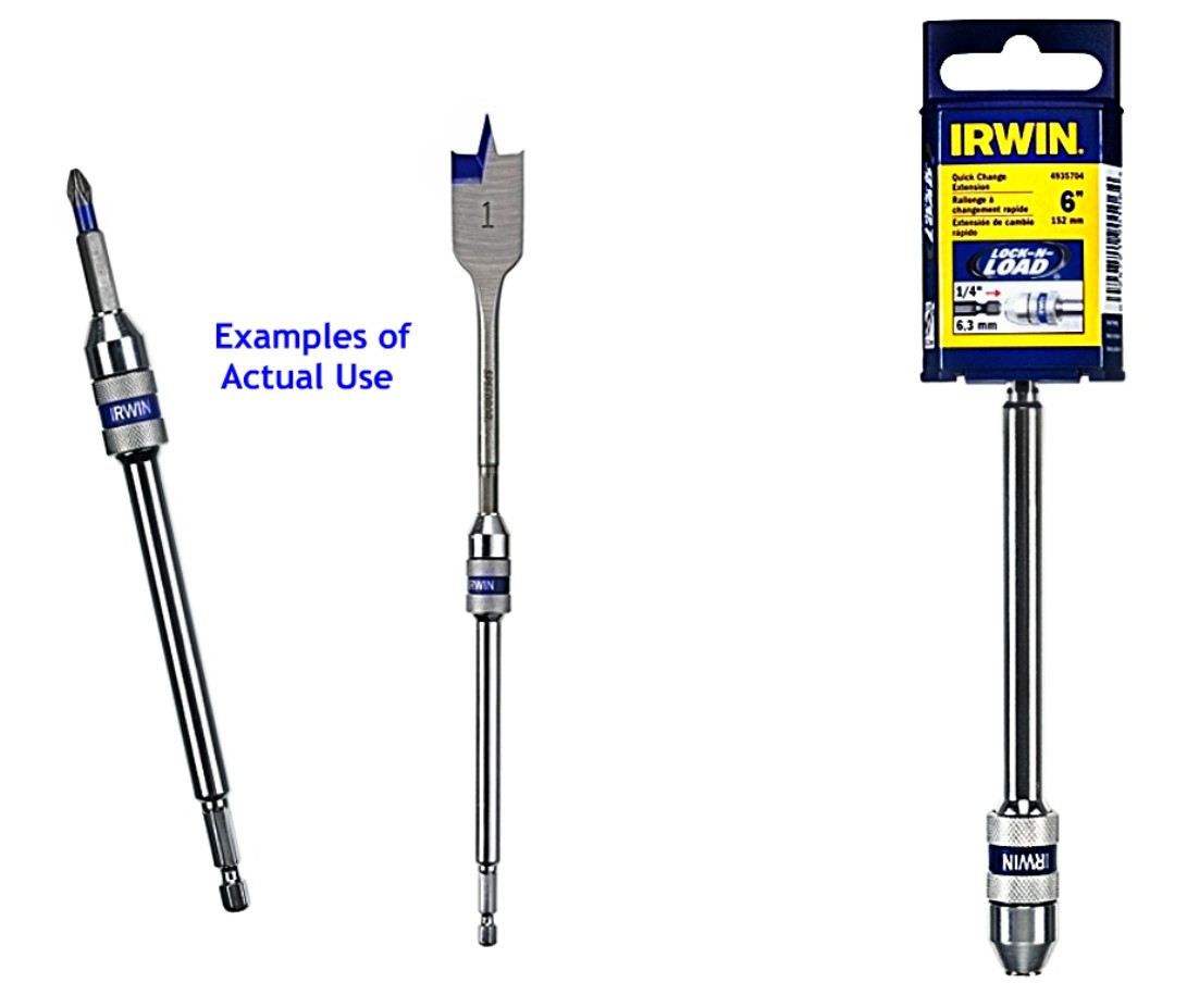 Buy the Irwin 4935704 Quick Change Wood Boring Bit Extension 1/4" x 6