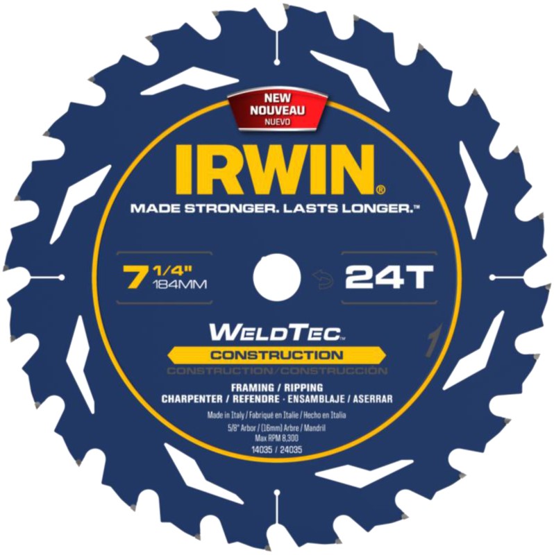 Buy the Irwin 24035 Circular Saw Blade 71/4" 24T Hardware World