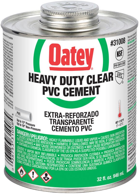 Buy the Oatey 31008 32oz Hd Clear Cement | Hardware World