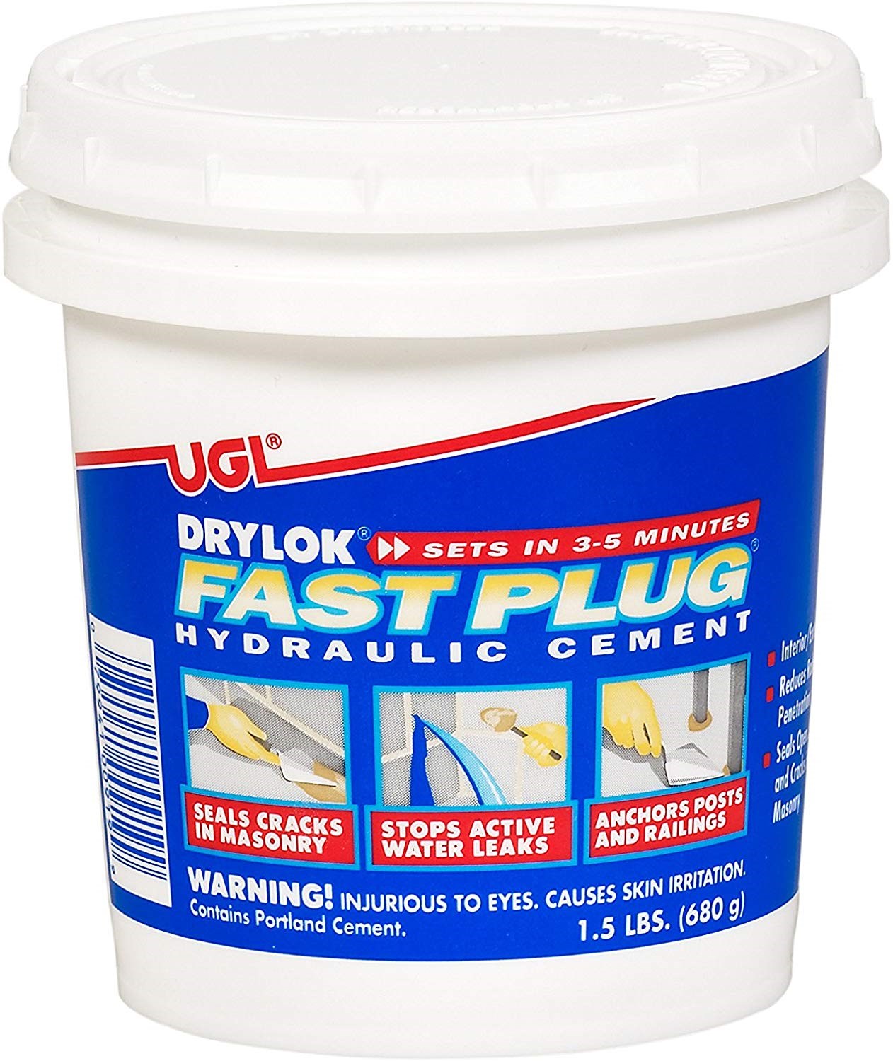 Buy the UGL 00919 DRYLOK Fast Plug Hydraulic Cement 1.5 Lbs