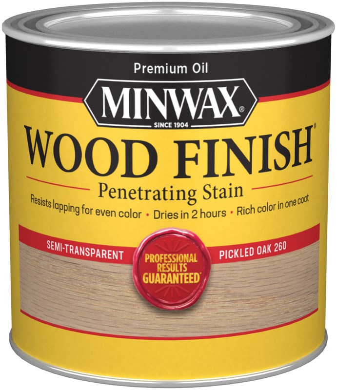Buy the Minwax 22600 Pickled Oak Wood Stain 1/2 Pint Hardware World