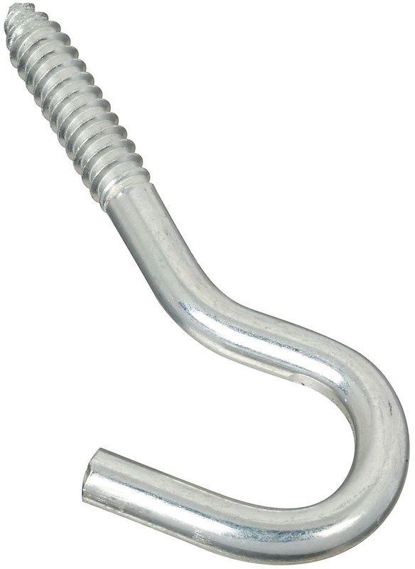 thumbnail image 2 of Prime-Line 9068625 Round Bend Screw Hooks - 5/16 Inch X 4-1/2 Inch Zinc Plated Steel (10 Pack) 2 of 11
