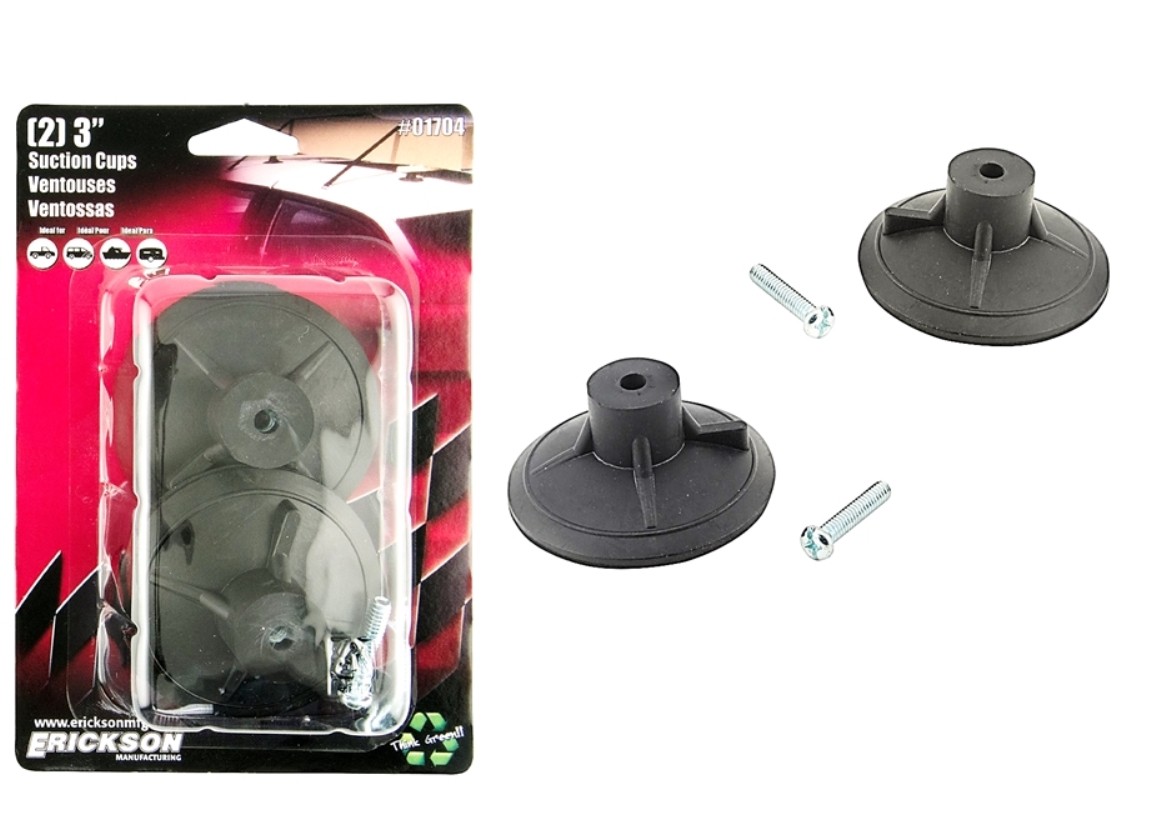 Pack of 2 Erickson 01704 3 Roof Suction Cup, 