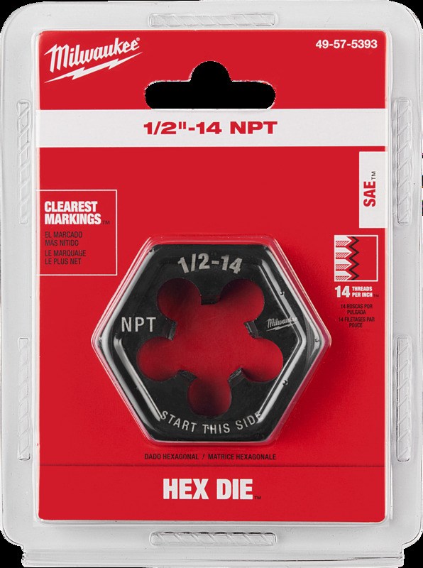 Buy the Milwaukee Tool 49575393 1/214 Npt Hex Die Hardware World
