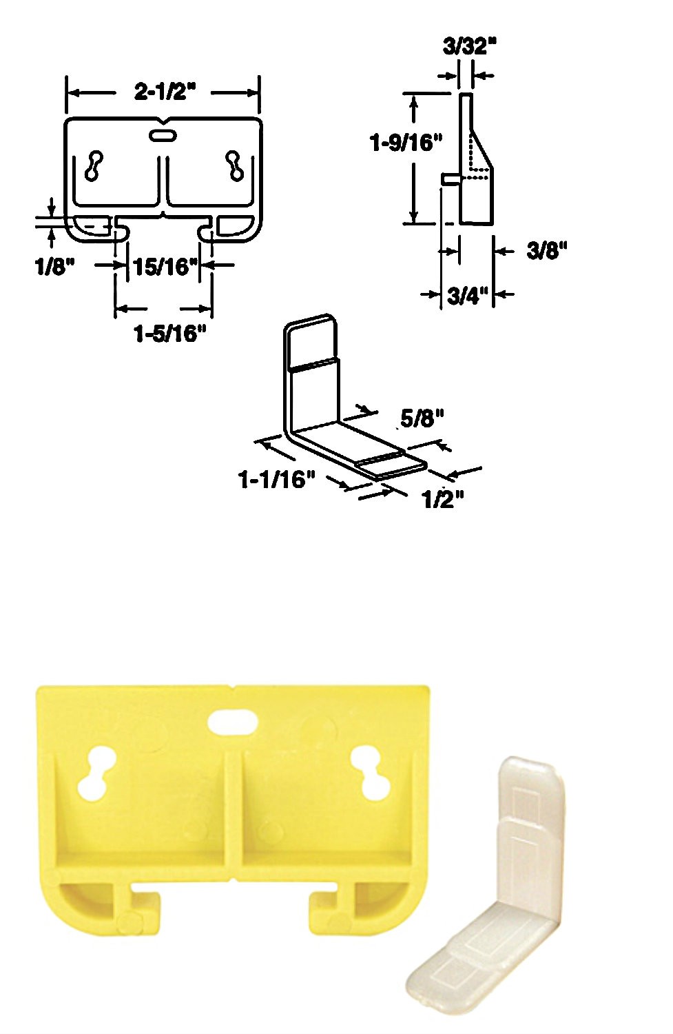 Buy the PrimeLine/SlideCo R7154 Drawer Track Guide Kit, 15/16
