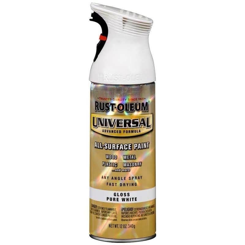 Rust-Oleum Universal Satin White Spray Paint and Primer In One (NET WT.  12-oz)