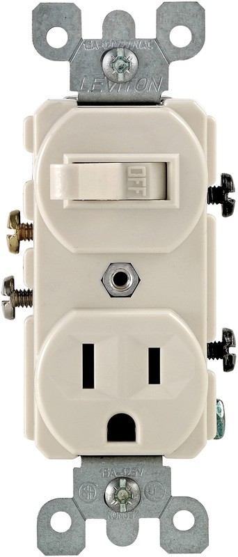Buy the Leviton S06-05225-0TS Combo Switch and Outlet ~ Light Almond | Hardware World