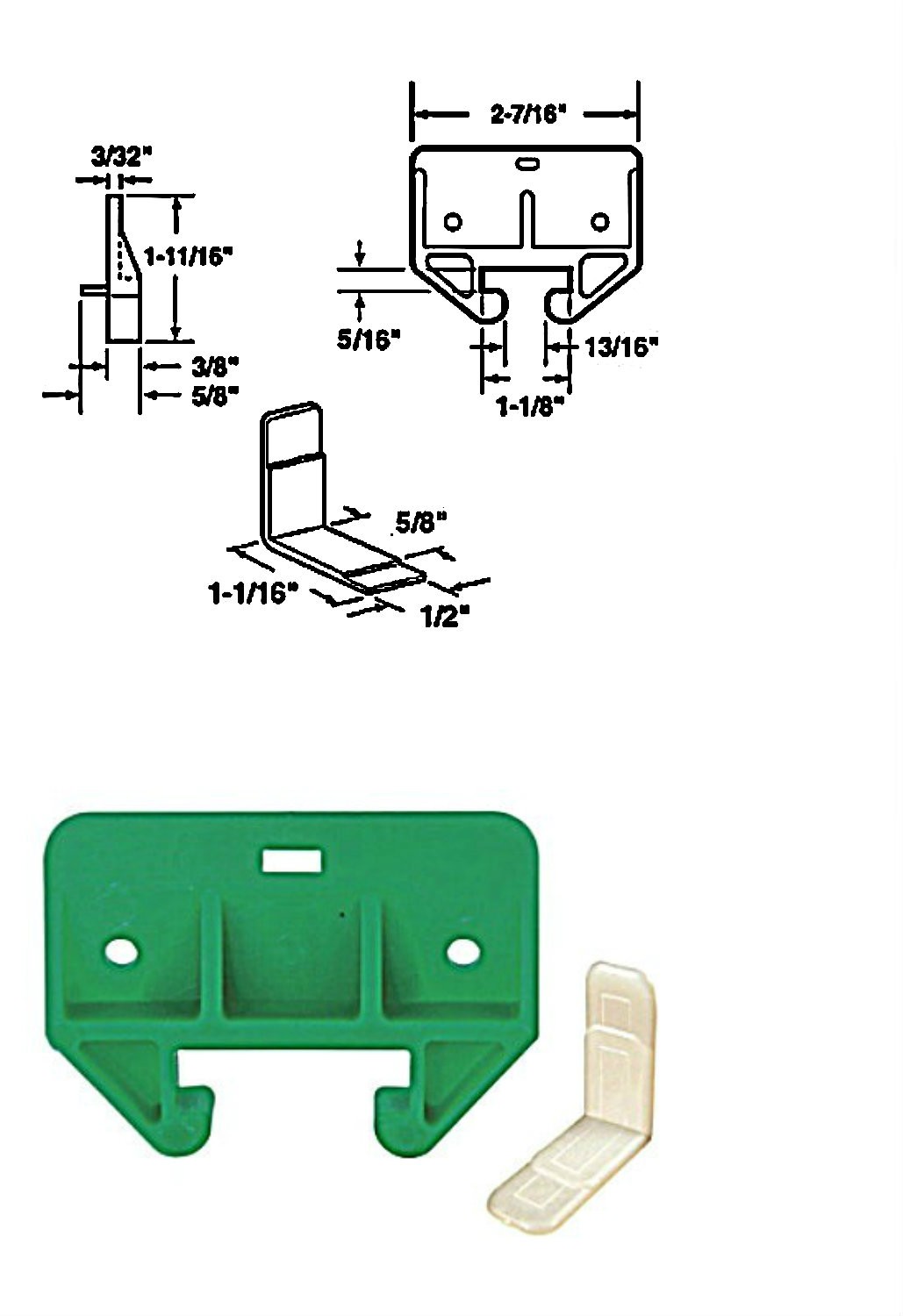 Buy the PrimeLine/SlideCo R7085 Drawer Track Guide Kit, 11/8", Plastic